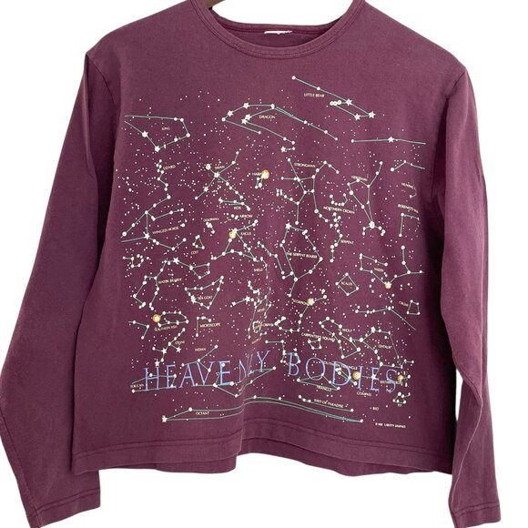 Vintage 1992 90s Liberty Graphics Heavenly Bodies T Shirt M Constellations Stars - Picture 1 of 3